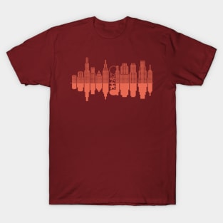 A city skyline + a tree - Red Version T-Shirt